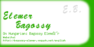 elemer bagossy business card